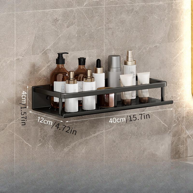 Multifunctional Storage Shelf With Towel Rod Bathroom Organizer Rack