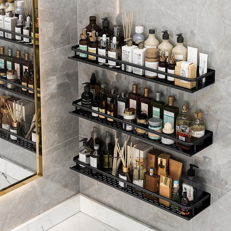 Multifunctional Storage Shelf With Towel Rod Bathroom Organizer Rack