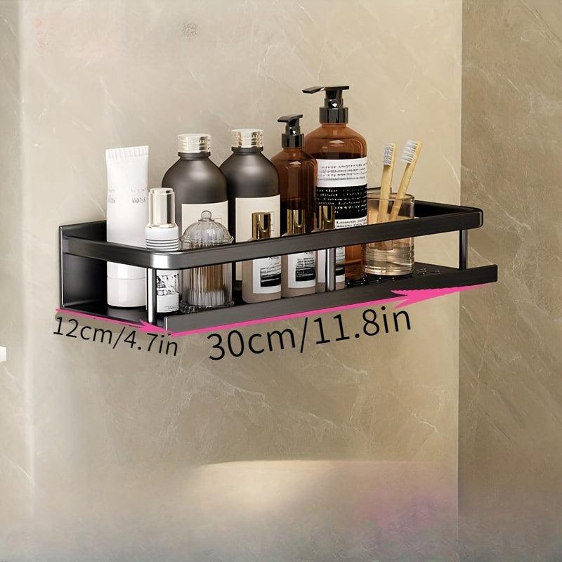 Multifunctional Storage Shelf With Towel Rod Bathroom Organizer Rack