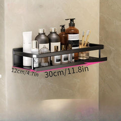 Multifunctional Storage Shelf With Towel Rod Bathroom Organizer Rack