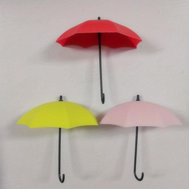 3pcs Adhesive Punch Umbrella Hook for Home Decoration and Wall Hanging Key Hook