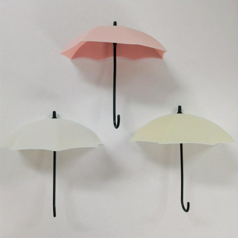 3pcs Adhesive Punch Umbrella Hook for Home Decoration and Wall Hanging Key Hook