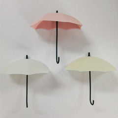 3pcs Adhesive Punch Umbrella Hook for Home Decoration and Wall Hanging Key Hook
