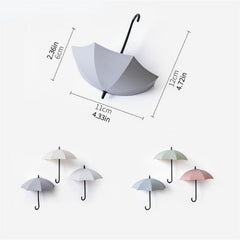 3pcs Adhesive Punch Umbrella Hook for Home Decoration and Wall Hanging Key Hook