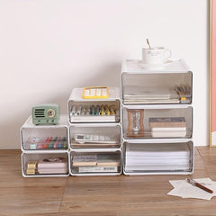 Clear Desktop Storage Box for Office and Home Organization