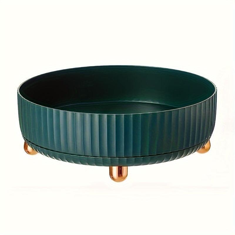 Plastic Rotating Storage Organizer Desktop Tray Kitchen Container