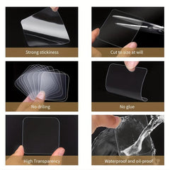 50pcs Double Sided Tape Heavy Duty Traceless Transparent Tape Removable Strips