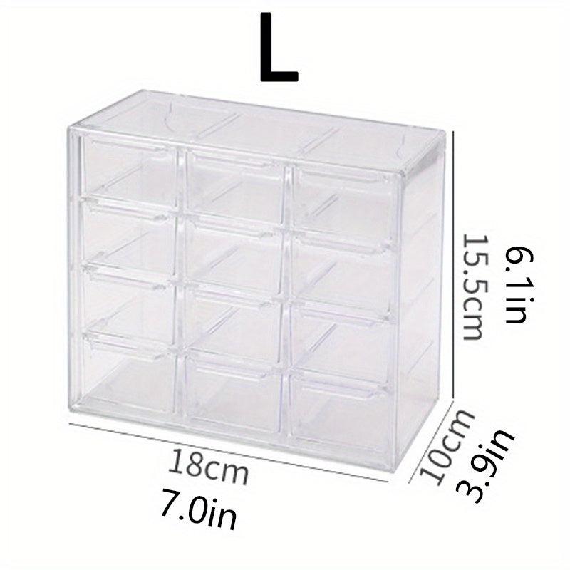 Acrylic Jewelry Box with 6/9/12 Grids for Earrings Necklaces