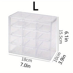 Acrylic Jewelry Box with 6/9/12 Grids for Earrings Necklaces