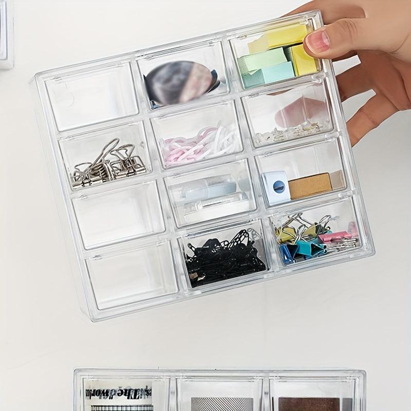 Acrylic Jewelry Box with 6/9/12 Grids for Earrings Necklaces