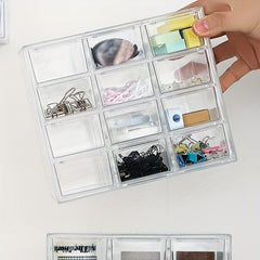 Acrylic Jewelry Box with 6/9/12 Grids for Earrings Necklaces