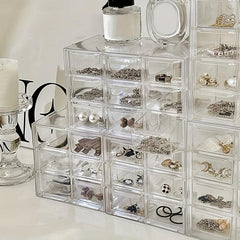 Acrylic Jewelry Box with 6/9/12 Grids for Earrings Necklaces