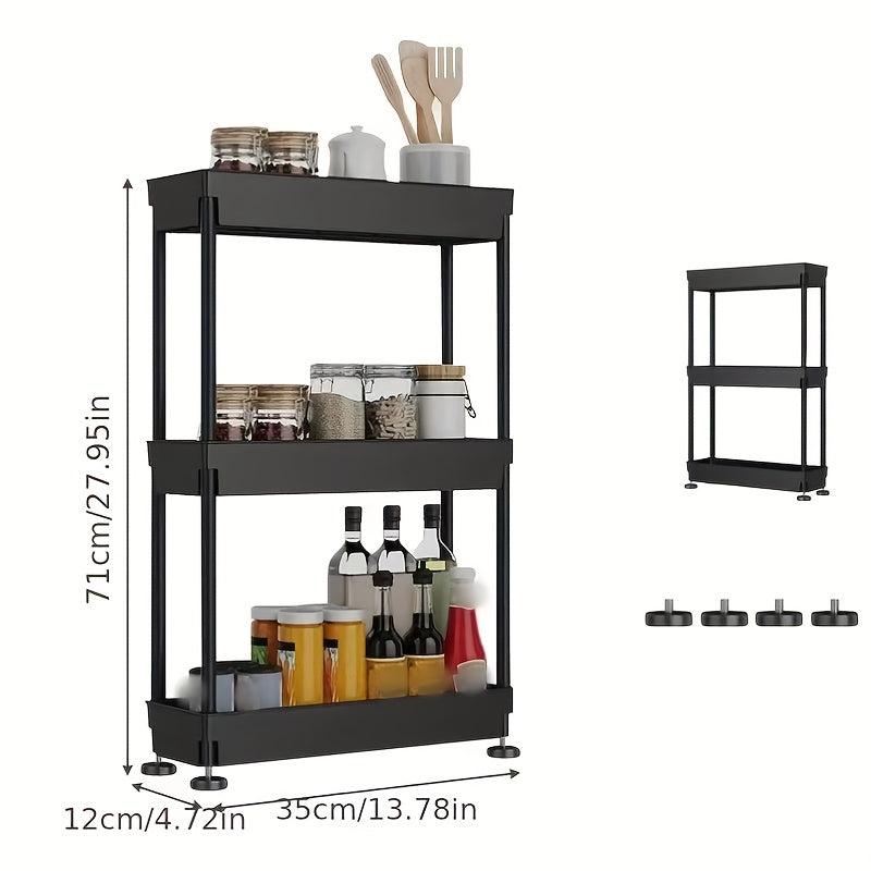 Slim Storage Rack Toilet Bathroom Organizer Shelf Cabinet