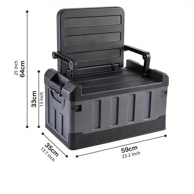 Outdoor Folding Basket With Backrest - Durable Storage Box for Car Fishing Tools