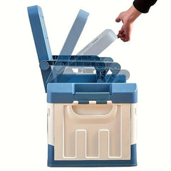 Outdoor Folding Basket With Backrest - Durable Storage Box for Car Fishing Tools