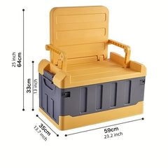 Outdoor Folding Basket With Backrest - Durable Storage Box for Car Fishing Tools