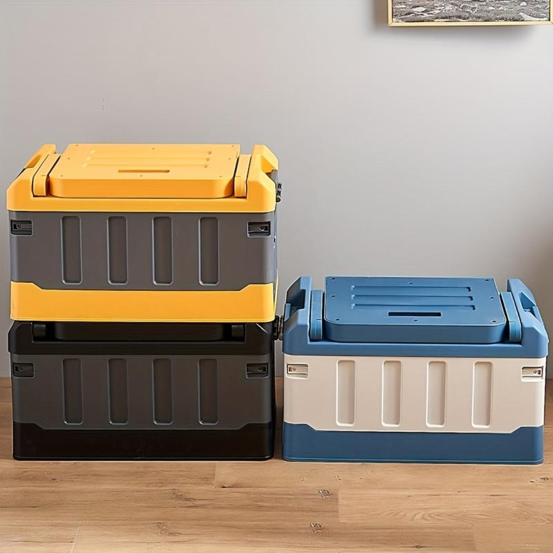 Outdoor Folding Basket With Backrest - Durable Storage Box for Car Fishing Tools