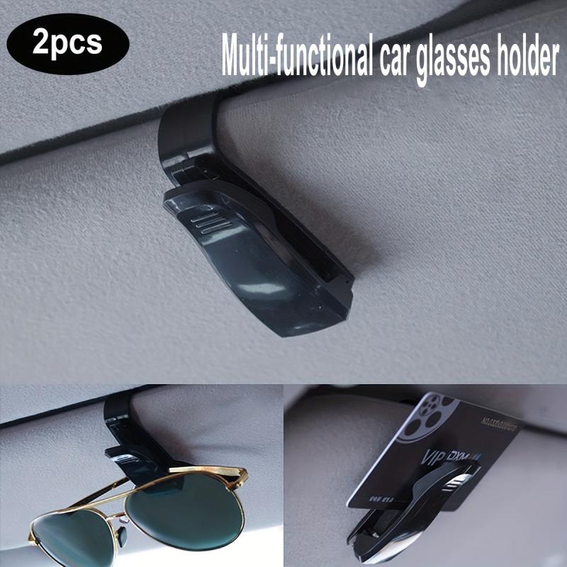 2pcs Car Sun Visor Glasses Clip, Universal Sunglasses Ticket Holder