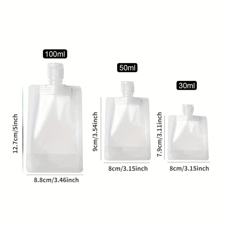 10pcs Refillable Portable Liquid Pouch with Paste Bottle for Travel