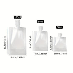 10pcs Refillable Portable Liquid Pouch with Paste Bottle for Travel