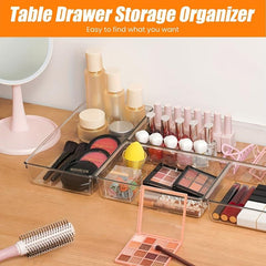 12pcs Drawer Organizer Set Clear Storage Bins Makeup Jewelry