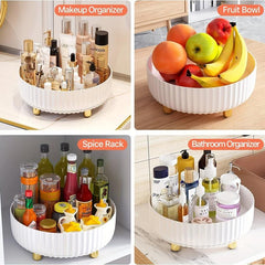 360u00b0 Rotating Cosmetic Storage Rack Makeup Organizer Perfume Tray