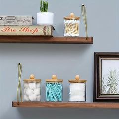 Clear Plastic Cosmetic Organizer with Bamboo Lid