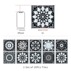 10pcs Boho Tile Stickers Peel Stick Backsplash Decals