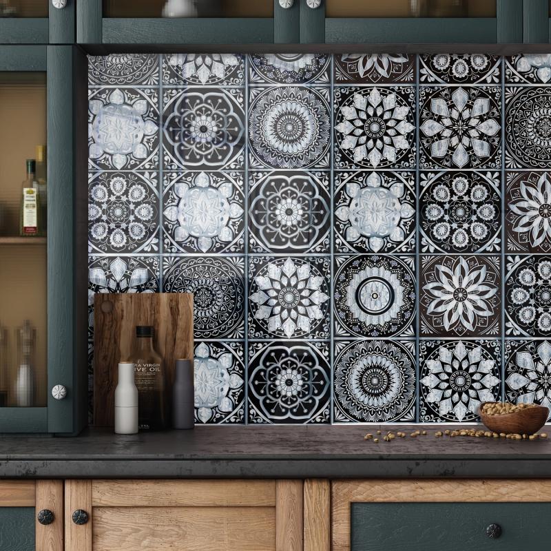 10pcs Boho Tile Stickers Peel Stick Backsplash Decals