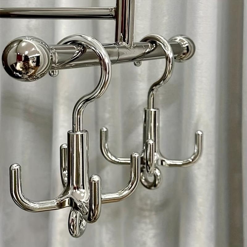 Multifunctional Rotating Clothes Hook Punch 4 Claw Rotation Coat Hanger