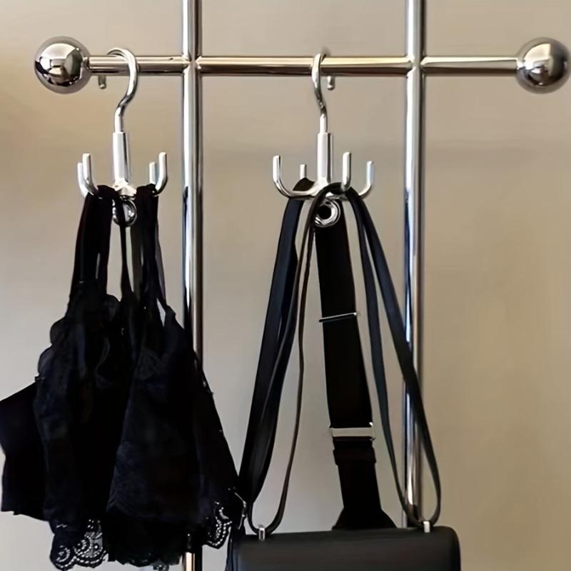 Multifunctional Rotating Clothes Hook Punch 4 Claw Rotation Coat Hanger