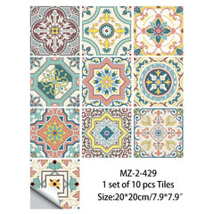 10pcs Vinyl Boho Kitchen Tile Sticker DIY Bathroom Decor