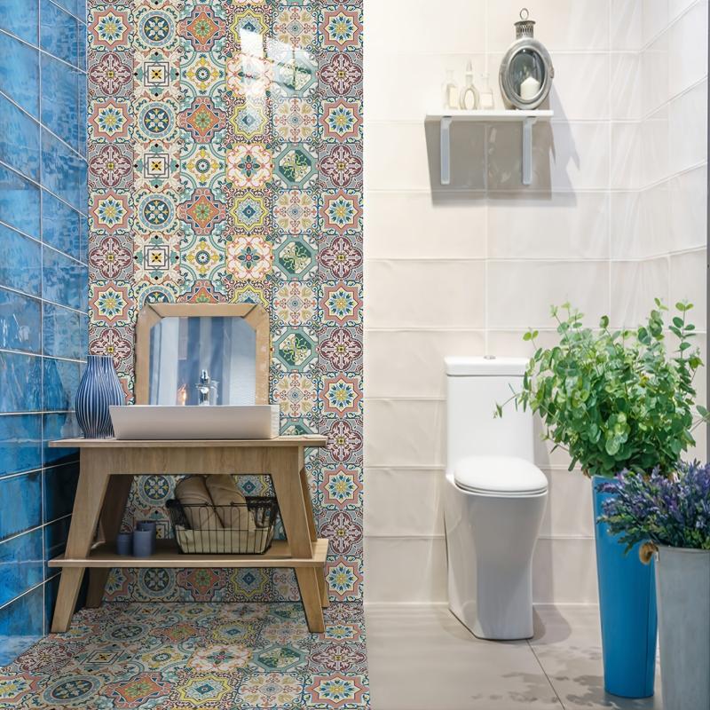 10pcs Vinyl Boho Kitchen Tile Sticker DIY Bathroom Decor