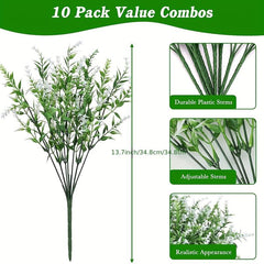 10 Bundles Real Touch Lavender, UV Resistant Artificial Plants, Indoor/Outdoor