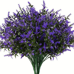 10 Bundles Real Touch Lavender, UV Resistant Artificial Plants, Indoor/Outdoor