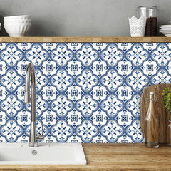 10Pcs Bohemian Flowers Tile Stickers Self Adhesive Waterproof Kitchen Backsplash