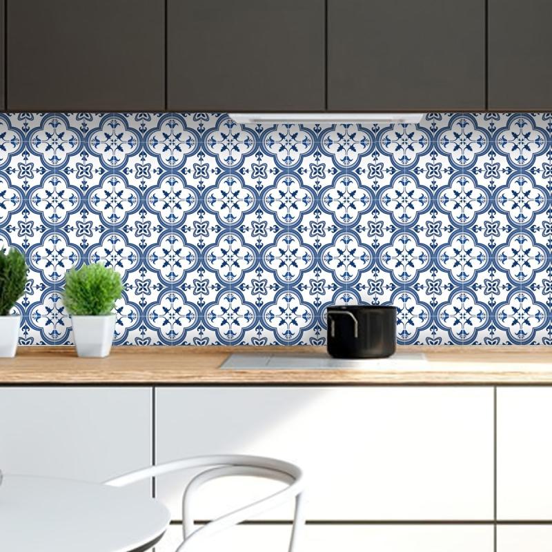 10Pcs Bohemian Flowers Tile Stickers Self Adhesive Waterproof Kitchen Backsplash