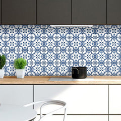 10Pcs Bohemian Flowers Tile Stickers Self Adhesive Waterproof Kitchen Backsplash