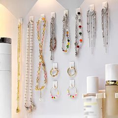 27pcs Mini Self Adhesive Wall Hook Jewelry Hanging Storage Hook