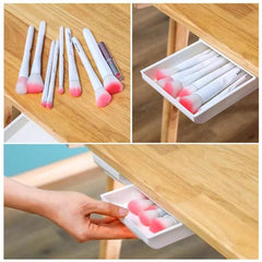 Under Desk Pencil Tray Organizer Adhesive Drawer Storage Box for School Supplies