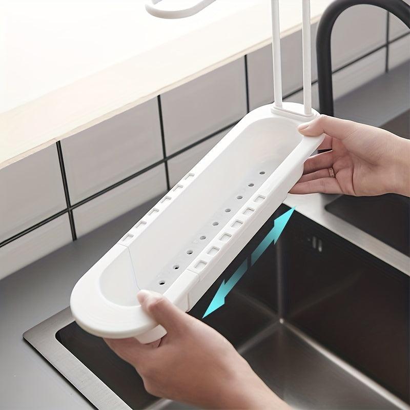 Retractable Sink Storage Rack with Towel Bar
