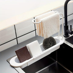 Retractable Sink Storage Rack with Towel Bar