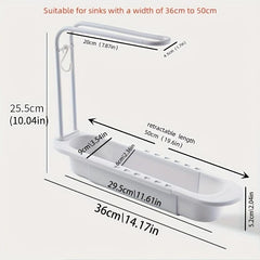 Retractable Sink Storage Rack with Towel Bar