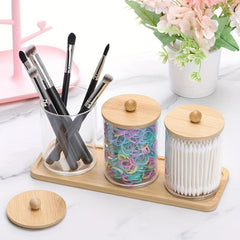 3pcs Cotton Swab Ball Pad Holder Vanity Tray Bathroom Containers