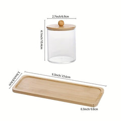 3pcs Cotton Swab Ball Pad Holder Vanity Tray Bathroom Containers
