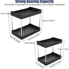 2pc Under Sink Storage Rack 2 layer Standing Storage Shelf