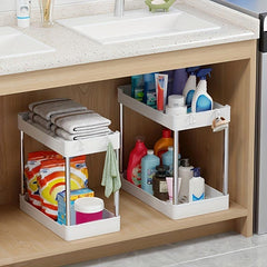 2pc Under Sink Storage Rack 2 layer Standing Storage Shelf
