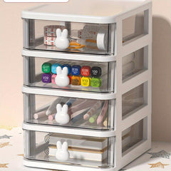 Rabbit Cartoon Desktop Storage Box with Small Drawer Desk Organizer