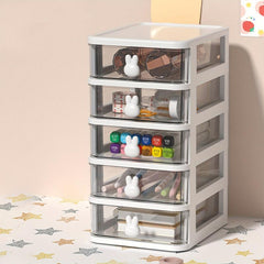 Rabbit Cartoon Desktop Storage Box with Small Drawer Desk Organizer