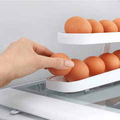 2 Tier Egg Dispenser for Refrigerator Rolling Egg Storage Container